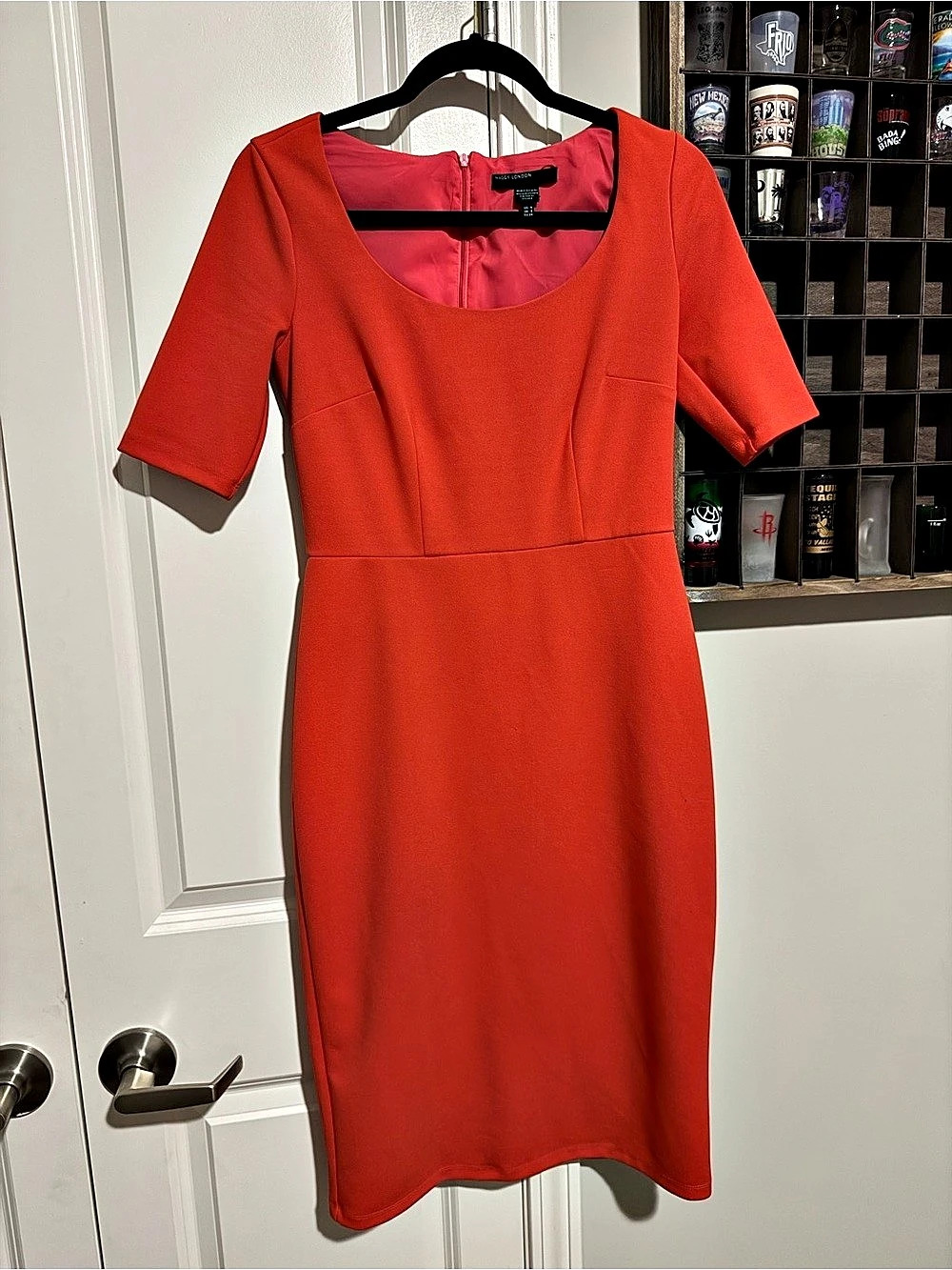 Maggy London Women's Midi Dress in Orange Size 4